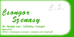 csongor szenasy business card