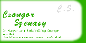 csongor szenasy business card